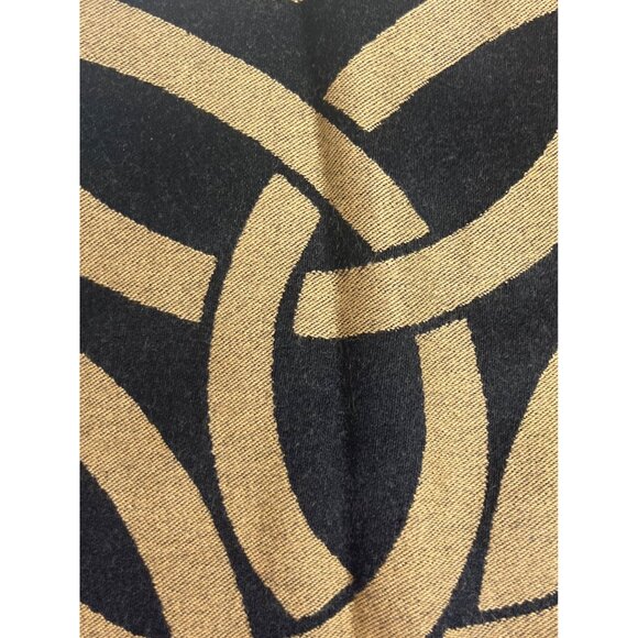 Peter James Pure Wool Scarf Womens OS Black Cooper Reversible - Picture 3 of 5